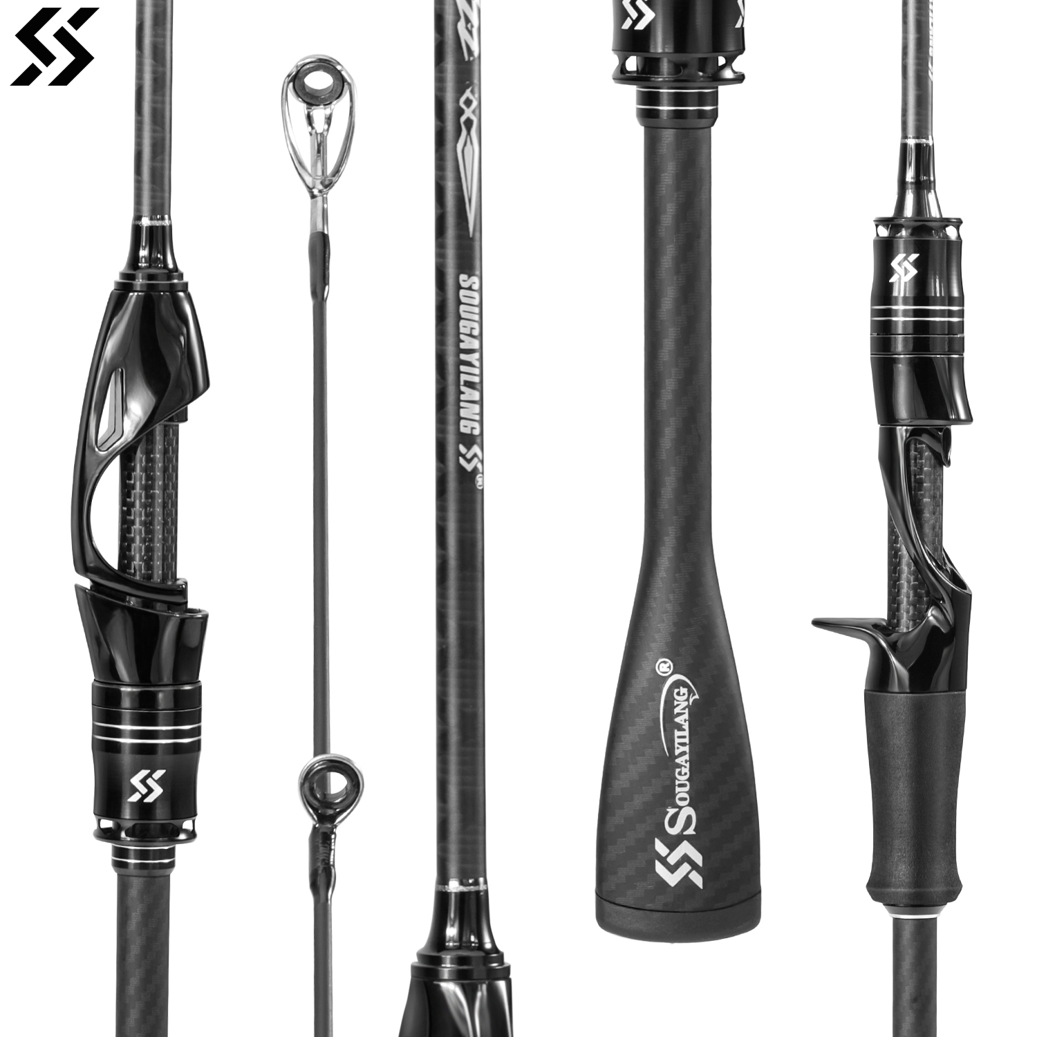 Fishing Equipment Guide - คันเบ็ดตกปลา Sougayilang คาร์บอนเต็มตัว ปลายคันแข็งแรง ไวต่อแรงกด ด้ามจับกันลื่นในตัว