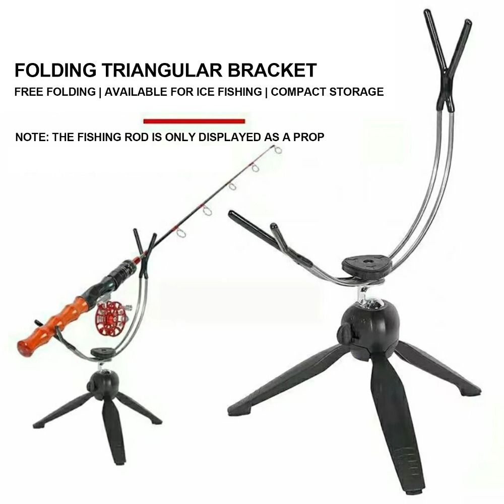 Fishing Rod Pod - 360 ° ที่วางคันเบ็ดตกปลาน้ำแข็งแบบปรับได้ พับเก็บได้ อเนกประสงค์ วัสดุอะลูมิเนียม