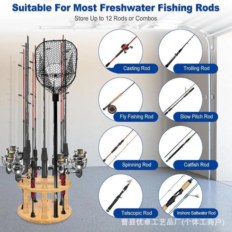 ชั้นวางคันเบ็ดตกปลาไม้เนื้อแข็ - Fishing Rod Pod บทวิจารณ์และราคา